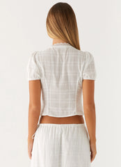 Sweet Lullaby Button Up Shirt White