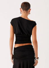 Liana Asymmetrical Top Black