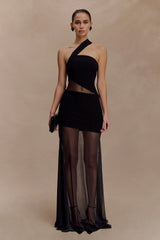 Vashti Cut Out Mesh Maxi Dress Black