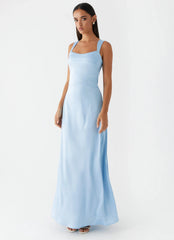 Odette Satin Maxi Dress Blue