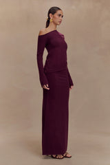 Miles Knit Maxi Skirt Plum
