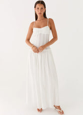 Jacinda Drop Waist Maxi Dress Ivory