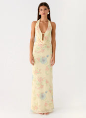 Tedder Halter Maxi Dress Spring Meadow