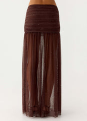 Sparkling Night Maxi Skirt Chocolate