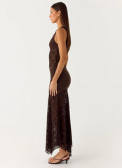 Koka Lace Maxi Dress Cool Chocolate
