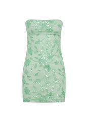 Moorey Beaded Mini Dress Sage