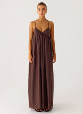Losario Maxi Dress Cool Chocolate