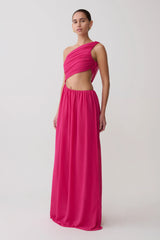 Aria Chiffon Cut Out Maxi Dress Fuchsia