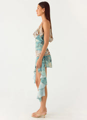 Meylissa Hanky Mini Dress Aqua Blur