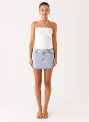 Kamen Low Rise Mini Skirt Light Denim