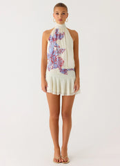 Willow Chiffon Mini Dress Violet Blossom