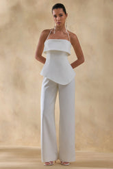 Zura White Square Neck Jumpsuit