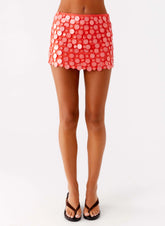 Movie Star Mini Skirt Mandarin Red