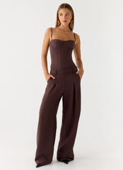 Sora Low Rise Pant Dark Chocolate