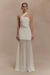 Vashti Cut Out Mesh Maxi Dress Ivory