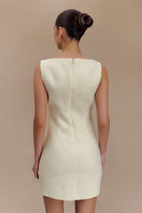 Angela Textured Boucle Mini Dress Ivory