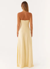 Tayla Linen Maxi Dress Yellow