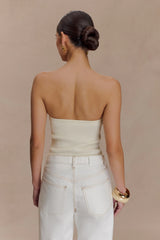 Elodie Strapless Cupped Knit Top Ivory