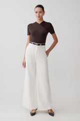 Shae Wide Leg Denim Jeans White
