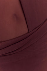 Edwina Knotted Mesh Maxi Dress Mahogany