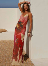 Morning Crush Cowl Maxi Dress Yellow Bloom