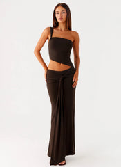 Luara Cut Out Maxi Dress Chocolate