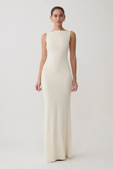 Tarna Sleeveless Slinky Maxi Dress Bone