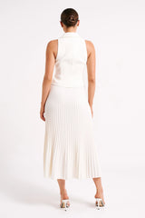 Twyla Pleated Suiting Maxi Skirt Ivory