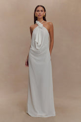 Rosalia Cowl Neck Maxi Dress White