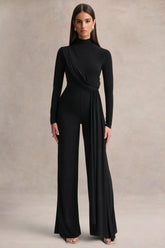 Havenna Black High Neck Jumpsuit