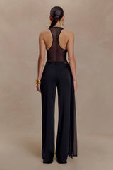 Aspyn Slinky Gathered Wide Leg Pants Black