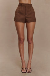 Sally Faux Suede Short Milk Chocolate