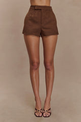 Sally Faux Suede Short Milk Chocolate