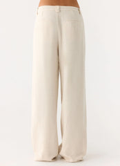 Delong Low Rise Linen Pants Oatmeal