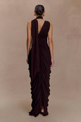Alex Chiffon Maxi Dress Cacao Brown