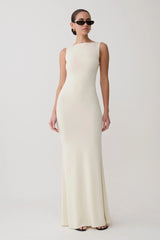 Tarna Sleeveless Slinky Maxi Dress Bone