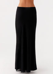 Michaella Chiffon Maxi Skirt Black