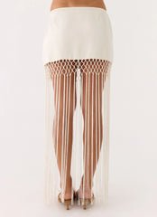 Mania Tassel Mini Skirt Ivory