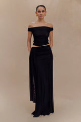 Arna Mesh Maxi Skirt Black