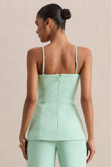 Lunivra Sage Square Neck Tailored Top