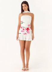 Manon Scarf Mini Dress Ivory Reef