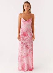 Tara Maxi Dress Pink Print