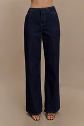 Caitlin Mid Rise Denim Jeans Indigo Blue