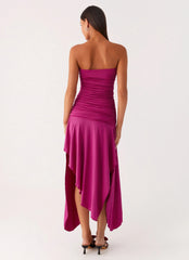 Ora Strapless Maxi Dress Fuchsia