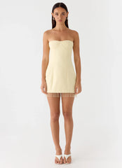 Arista Strapless Mini Dress Yellow