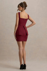 Maci Berry Tailored Square Neck Mini Dress