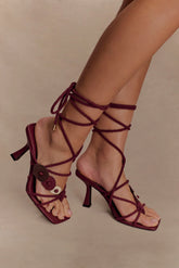 Ezekiel Strappy Sandal Heel Wine