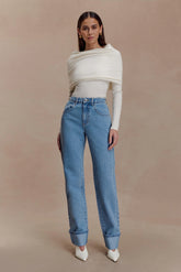 Kirralee Straight Leg Cuffed Jeans Classic Blue