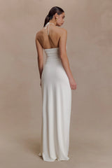 Quincy Halter Maxi Dress With Hardware Ivory