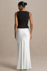 Lilah Cream Satin Maxi Skirt